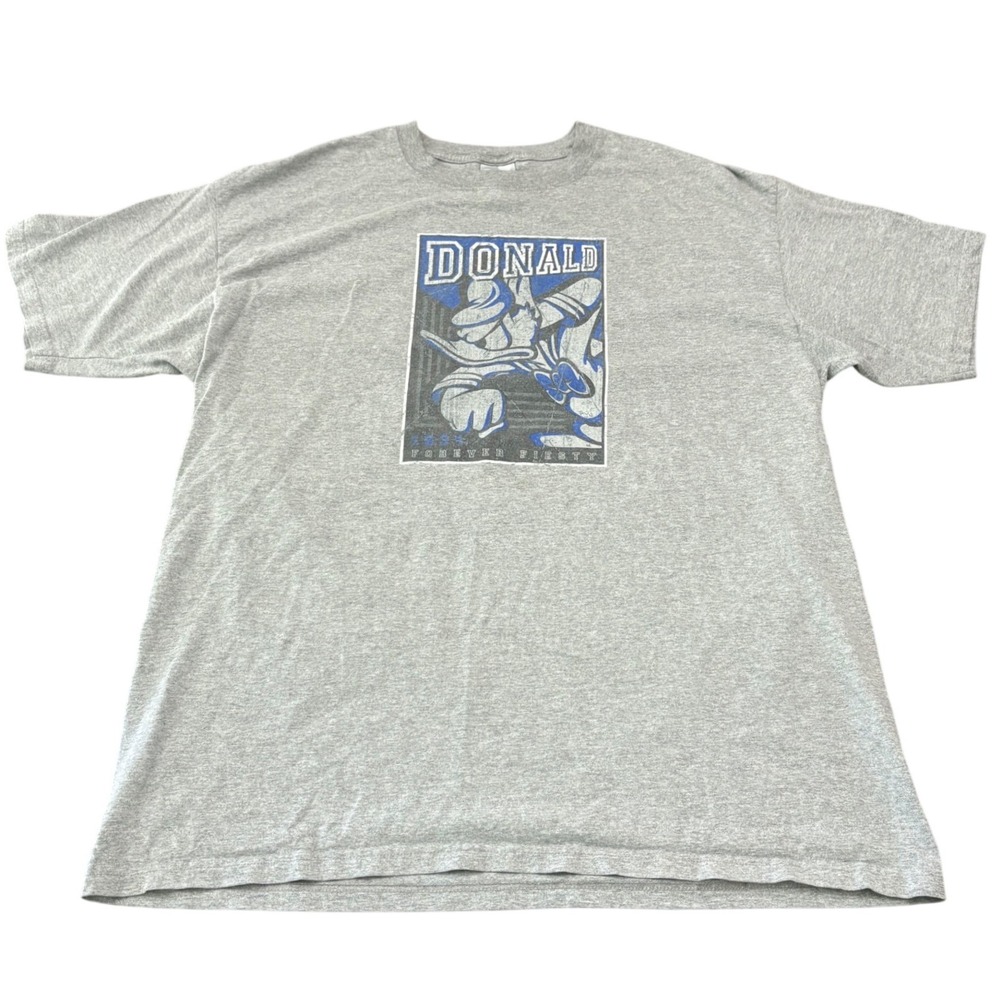 Vintage Disney Store Donald Duck Sailor Graphic T-Shirt Gray Mens 2XL XXL 90's